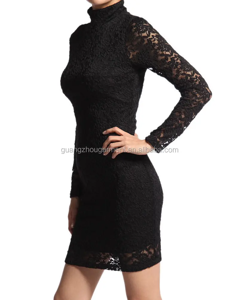 sheer will,sheertights mock neck lace sheer long sleeve open back fitted evening dress