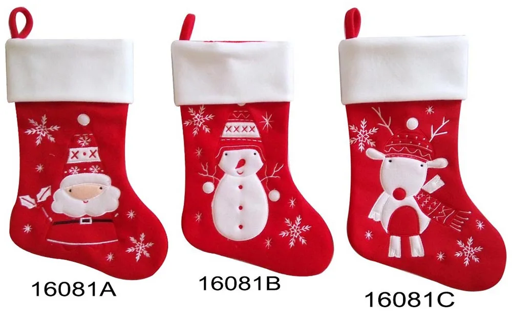 red white plaid cuff stocking christmas snowflake