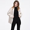 Custom made women office leather blazer jacket
