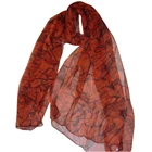 Howmay silk scarf gauze 100% pure silk shawl printing multicolor for women transparent lightweight scarf