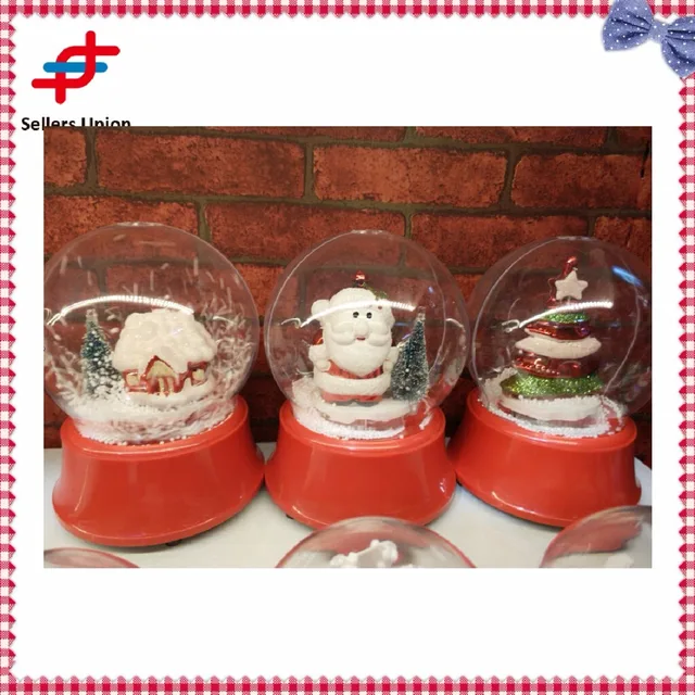 christmas rotating gift music box with fly snow, light, music