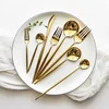 High-end 304 Stainless Steel Restaurant Matte Gold Plated Cutlery Portugal Flatware