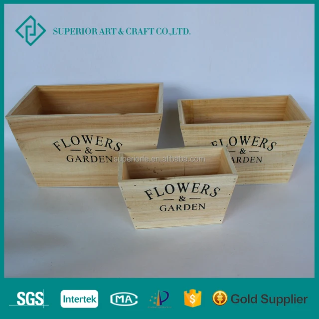 2017 new cheap wood gift box small garden home flower pots