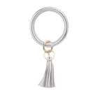 Pure Rings Simple Design Hot Sale Silver Plated Leather Bracelet Key Holder For Decoration