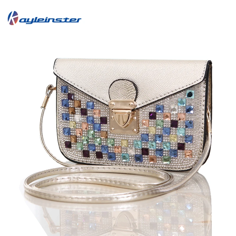 New 2015 Summer Diamond Women Messenger Bag Mini Shoulder Diagonal Small Bag Phone Bag Fashion Luxury Single Shoulder Hasp Bag