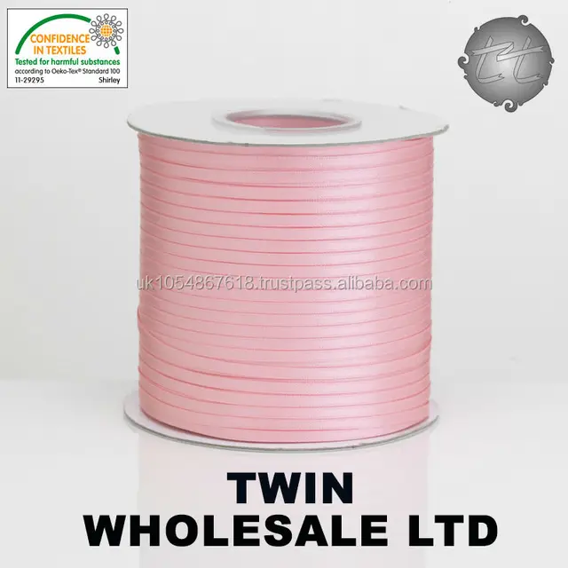 pink 100% polyester double faced 3mm satin ribbon 500y / 457m