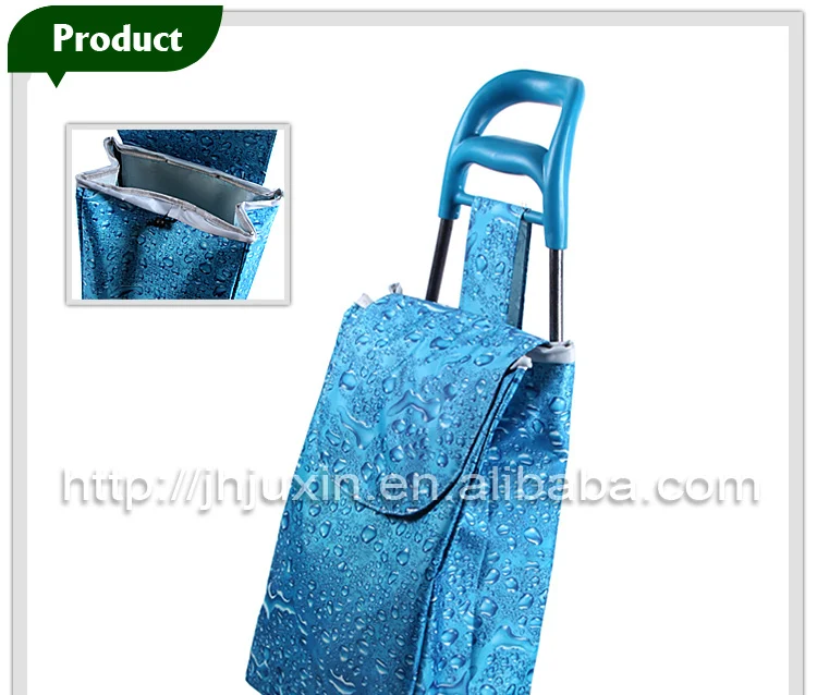 folding hand cart fashion folding fabric shopping cart with wheels