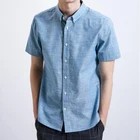 Latest designs of half colorful button down men casual shirt