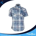 Factory supplier different kinds of denim stylish pure plaid shirt cotton
