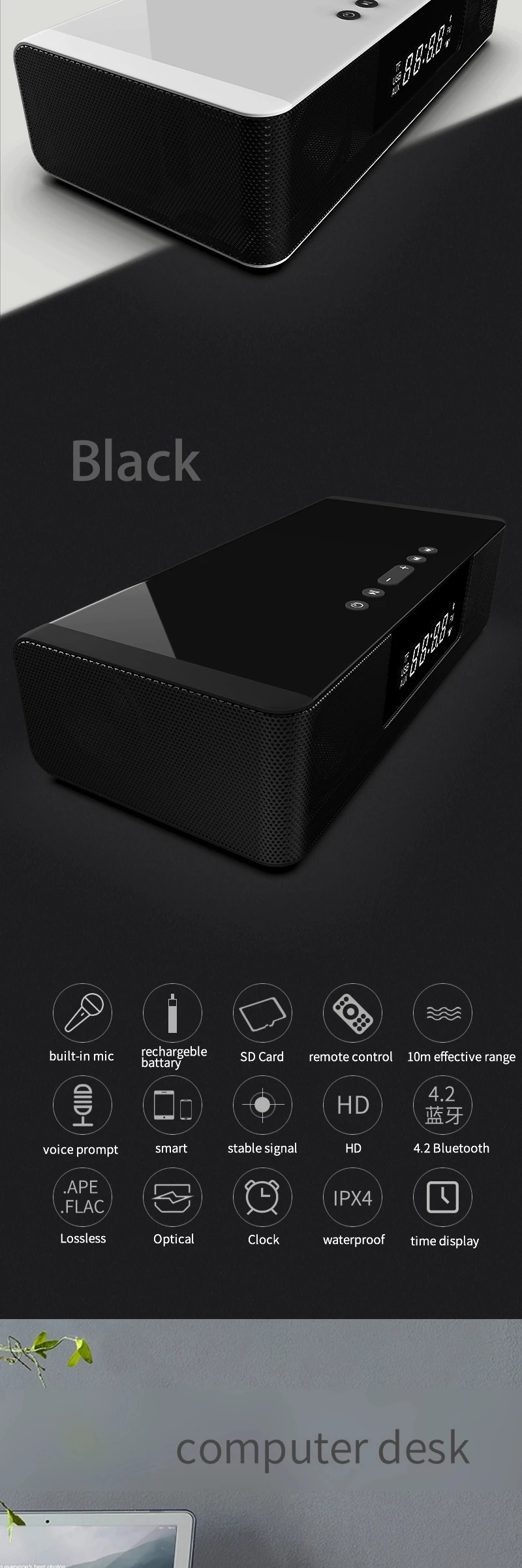 USB Port QI Wireless Charger Speakers Alarm FM Portable Trending Products Wireless Charging Speaker alarm blue tooth speaker - ANKUX.COM