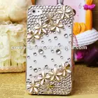Bling Rhinestones 3D Flower phone case for iPhone 4/ 4S