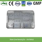 Broken screw removing orthopedic instrument set