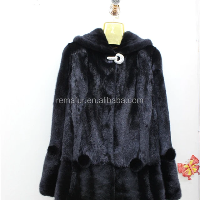 leather mink coat