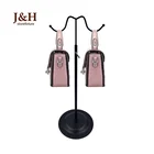 Wholesale Hot Sale Metal Powder Coated Black Adjustable Height Double Hook Lady Handbag Display Stand