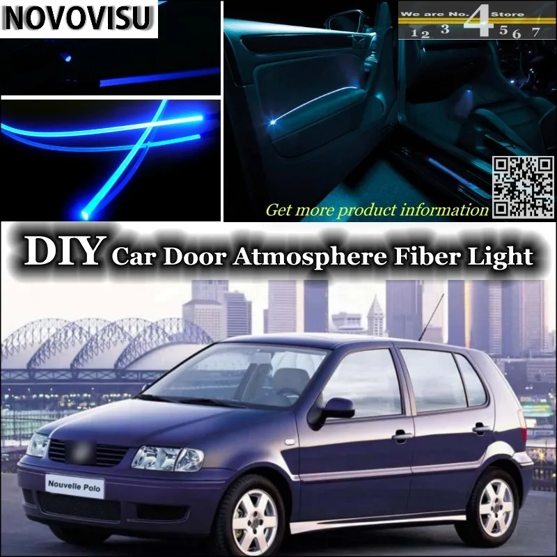 NOVOVISU For Volkswagen VW Polo interior Ambient Light Tuning Atmosphere Fiber Optic Band Lights Inside Door Panel illumination