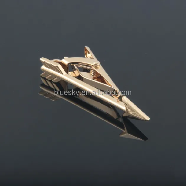 Factory supply brass tie clip gold color arrow style