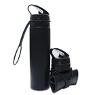 600ml collapsible foldable sports silicone water bottle with logo