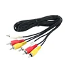3.5mm 3rca Av Cable Wholesale The Video Cabel Connectors Plug With Ground Wire To Male Plug Rca Cable
