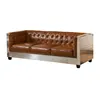 Metal furniture loft industrial style retro aluminum leather sofa