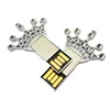 Silver Crown key shape metal usb flash drive funny usb 8 gb flesh usb 16gb 32 gb flash memory
