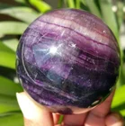 new arrivals 100% Natural fluorite Quartz Crystal Sphere Ball purple fluorite ball gift