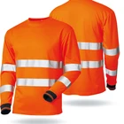 Manufacturer 100% polyester or cotton fabric long sleeve safety t shirt protection workplace security clothing