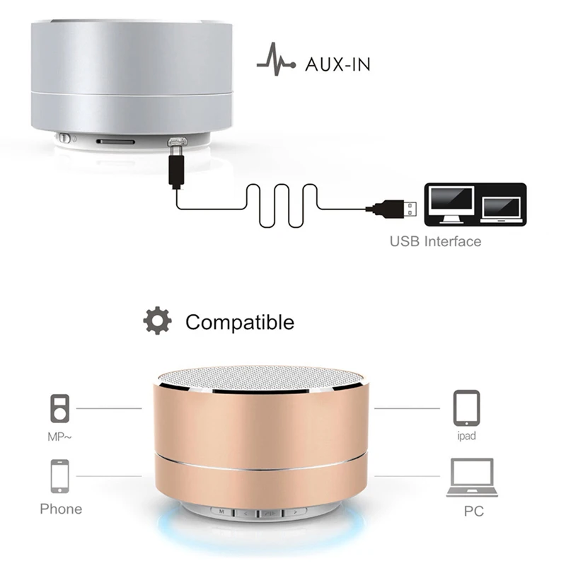Factory Supply 3D Stereo Sound USB Rechargeable Wireless Mini Speaker Bluetooths for Mobile Phone - ANKUX.COM