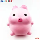 Custom PU squeeze foam slow rising squishy jumbo soft scented pink pig animal toys for kids.