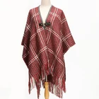 woven acrylic and polyester mix winter shawl