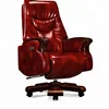Luxury ergonomic Genuine leather Reclining Chair luxury wooden executive office chair
