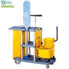 Multipurpose Hotel Cleaning Janitorial Trolley Hotel Housekeeping Maid Cart Trolley Janitor Cart Cleaning Service Trolley