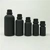 Cosmetic 30ML Matte Black Frosted Glass Round Shape Essential Oil Bottle With Cap