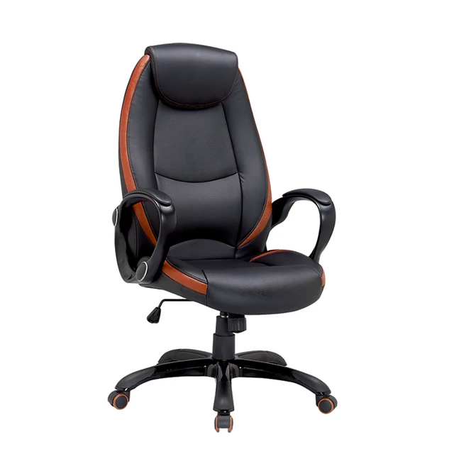 Modern High Back Comfortable Four Leg Luxury Leather Office Chair