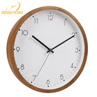 Custom Dial Print Logo Wood Frame OEM Promotional Gifts Cheap Price Simple Bulk Wall Clock for Home Office