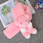fashion lovely cartoon kids baby warm soft winter pink fur scarf