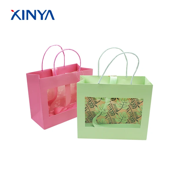 top sales luxury shopping laminated gift paper bag with window