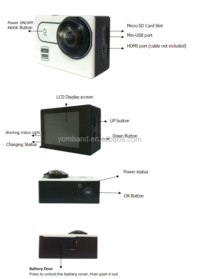YB-780 Wifi Waterproof Helmet Sports Cameras hd 1080p outdoor helmet sport action camera