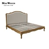 French low foot board solid oak upholstered bed