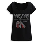 Keep you heels high iron on crystal rhinestone transfer