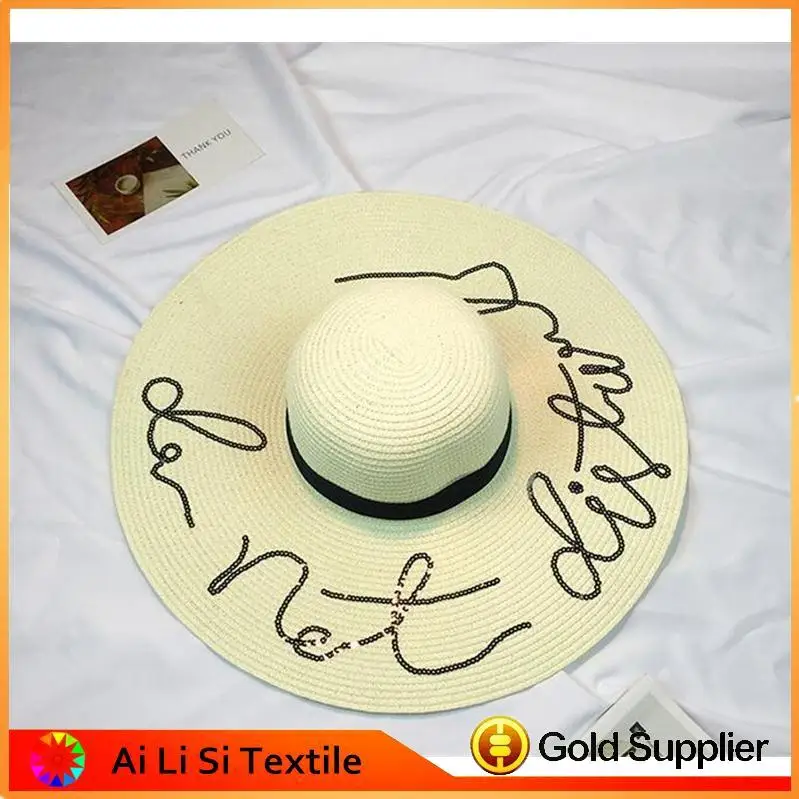 New Arrival Fashion Ladies Woman Bohemia Summer Straw Sun Visor Wide Large Brim Floppy Fold Summer Swimming Beach Straw Hat