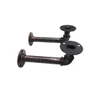 Guangzhou Industrial Wood Retro Storage Book Shelves Metal Wall Mounted Pipe Shelving Bracket
