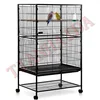 Black Large Parrot Bird Finch Wrought Iron Flight Cage With Perch Stand