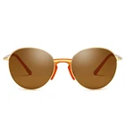retro round sunglasses men metal frame male sun glasses for women accessories brown black blue UV400