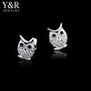 new arrivals 2018 owl stud earrings women 925 sterling silver jewelry