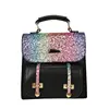 Ladies leisure travel bag fashion trend printed pu backpack wholesale Sequins leather backpacks