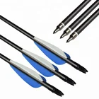 Bow and Arrow Blue and White Color Vanes Fiberglass Arrow