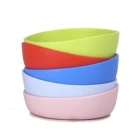 Eco-friendly Colorful Silicone Feeding Bowls Baby Placemat Plate Bowl Silicone Bowl Suction
