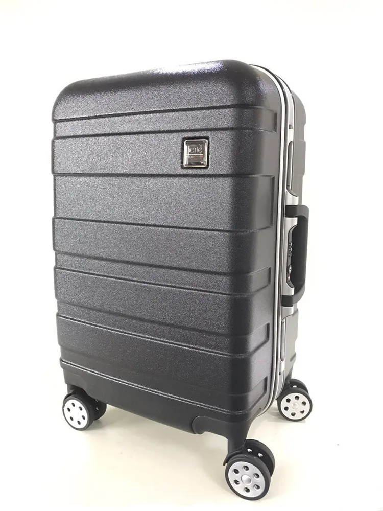 custom cabin travel abs pc hard plastic trolley luggage aluminum