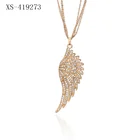 Fashion Jewelry Silver Angel Wing Necklace Gift For Girls Pearl Pendant