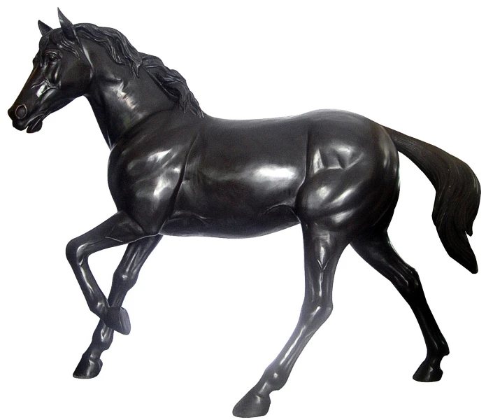 Jardin grandeur nature en fiber de verre cheval sculpture pour vente